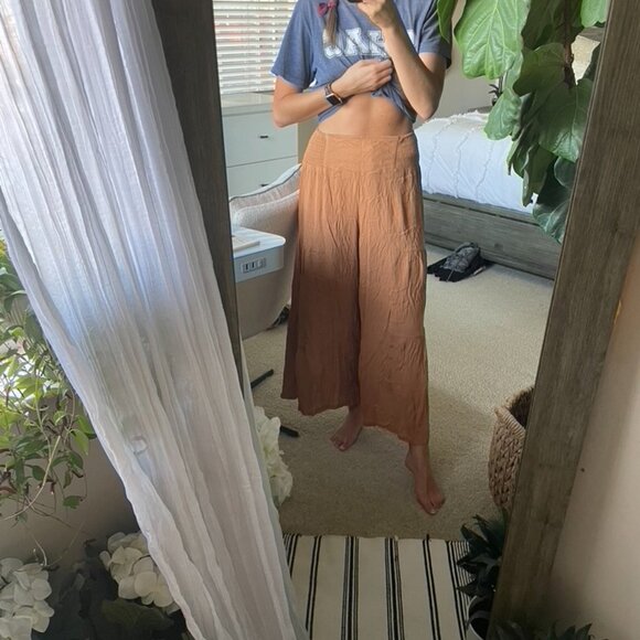 Simplee Apparel Pants - Simplee Apparel Wide Leg Pants in Rust Brown